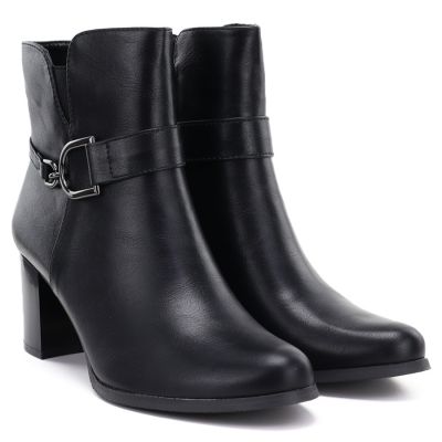 4. Gefütterte Damen-Ankle-Boots mit Blockabsatz, schwarz, M.Daszyński SA125-32