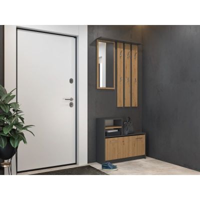 2. KLEIDERSCHUHSCHRANK ANTHRAZIT/HANDWERK