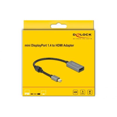 2. DeLOCK 66570 Adapterkabel 0,2 m Mini DisplayPort HDMI Typ A (Standard) Schwarz, Grau