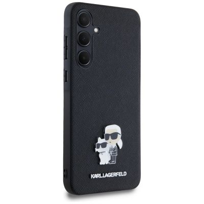 4. Karl Lagerfeld Saffiano Karl&Choupette Pin Hülle für Samsung Galaxy A35 – Schwarz