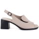 2. Beige Leder-Sandalen mit hohem Absatz für Damen, Modell Vinceza 26-66920