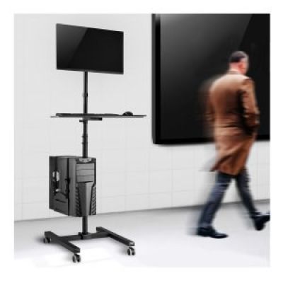 3. Maclean professioneller Standwagen, mobile Computerstation auf Rädern, max. 17"-32", max. 20 kg, MC-793