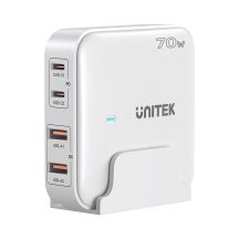 UNITEK GAN Tischladegerät 70W 2xUSB-A 2xUSB-C Weiß