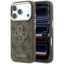Guess 4G & Big Resin Logo Hülle für iPhone 17 Pro / 18 Pro - Braun