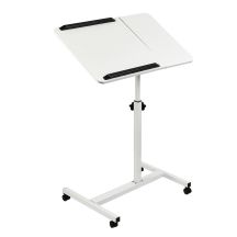 MACLEAN Mobiler Schreibtisch-/Laptopständer, Weiß, Höhenverstellbar 59–89 cm, max. 30 kg, MC-121 W
