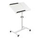 MACLEAN Mobiler Schreibtisch-/Laptopständer, Weiß, Höhenverstellbar 59–89 cm, max. 30 kg, MC-121 W