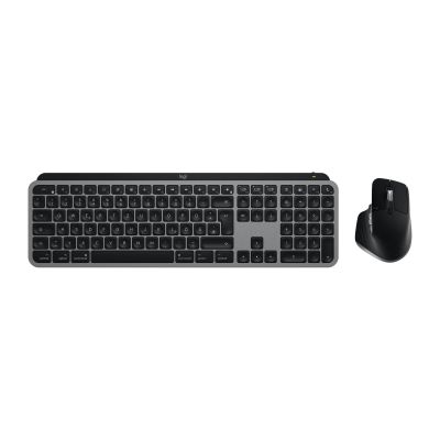 4. Logitech MX Keys S Combo für Mac (Tastatur und Maus inklusive) – Bluetooth, QWERTZ-Tastatur, Deutsch, Grau