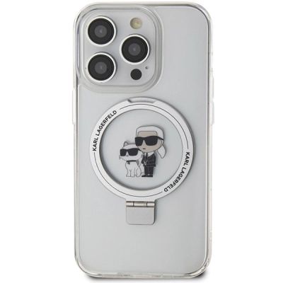 3. Karl Lagerfeld Ring Stand Karl&Choupette MagSafe Hülle für iPhone 13 Pro Max – weiß