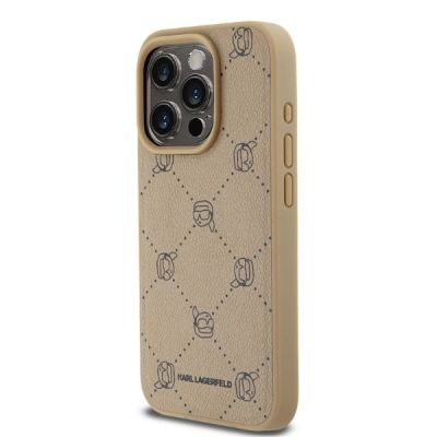 3. Karl Lagerfeld Magsafe Karl Head Hülle für iPhone 15 Pro Max – Beige