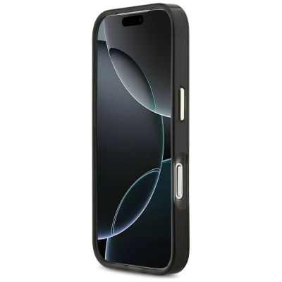 5. Guess IML Script Metal MagSafe Hülle für iPhone 17 Pro – Schwarz und Braun
