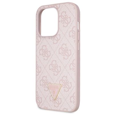 7. Guess GUHCP14LP4TDSCPP Hülle für iPhone 14 Pro – rosa Crossbody 4G Metalllogo