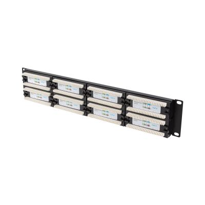 7. LANBERG Patchpanel, 48 Ports, 2 HE, Cat.6, Schwarz, PPU6-2048-B