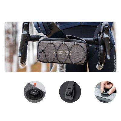 6. Rockbros TL001 ROAD TO SKY 1,9L Lenkertasche, wasserdicht – Grau