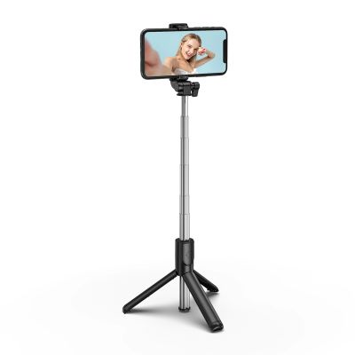 4. Selfie-Stick WHS1Y Teleskopstativ 1 m mit Telefonhalter – Schwarz