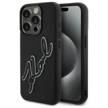 Karl Lagerfeld 3D Rubber Signature Case für iPhone 15 Pro Max - Schwarz