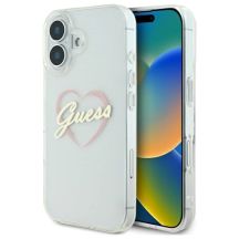 Guess IML Heart Hülle für iPhone 16 – transparent