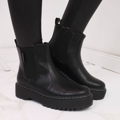 3. Big Star W II274101 isolierte Chelsea-Boots, schwarz 