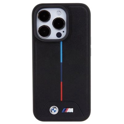 3. BMW Quilted Tricolor MagSafe Hülle für iPhone 15 Pro – Schwarz