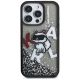 3. Karl Lagerfeld Liquid Glitter Choupette Logo Hülle für iPhone 16 Pro Max - Schwarz