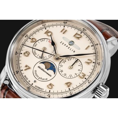 4. Herrenarmbanduhr ZEPPELIN LZ121 Mediterranee Moonphase 9636-5 + BOX