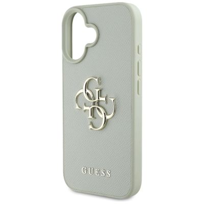6. Guess Grained Big 4G Logo Small Classic Logo Hülle für iPhone 16 - Grün