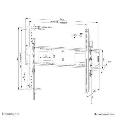 16. Neomounts WL35-750BL18 TV-Wandhalterung 2,49 m (98") Schwarz