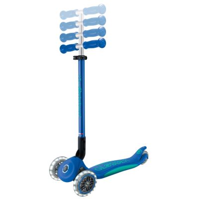 9. Globber Primo Faltbarer Kinderroller mit Lichtern, klassisch, Blau, Marineblau (Marineblau)