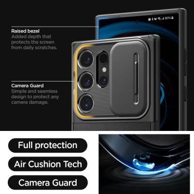 8. Spigen Optik Armor Hülle für Samsung Galaxy S24 Ultra – Schwarz