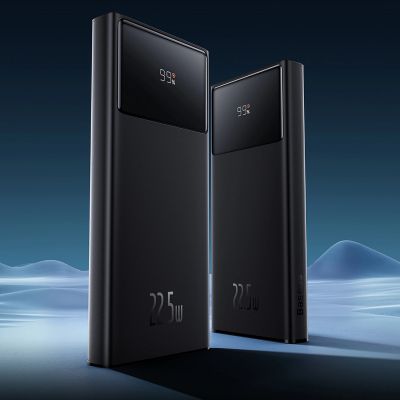 4. Baseus Star-Lord 10000mAh 22,5W Powerbank mit Digitalanzeige und 30cm USB-C 3A Kabel - Schwarz