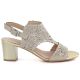 2. Beige Damen-Sandalen mit durchbrochenem Muster und Absatz, Modell M.Daszyński MR1954-2