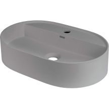 Waschtischplatte aus Granit mit Inselarmatur – oval