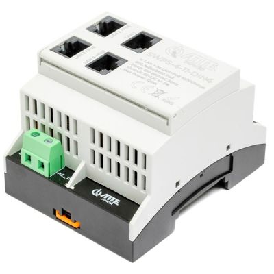 4-Port-PoE-Switch mit integriertem Netzteil für TH35-Schiene ATTE SWPS-4-11-DIN4