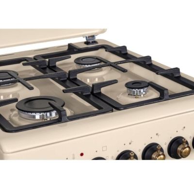3. Retro Designe MPM-56-KRM-14 cremefarbener Gas-Elektroherd