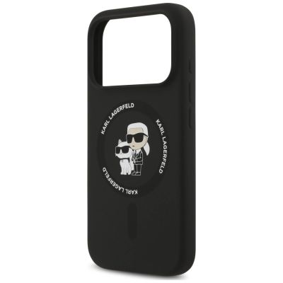 6. Karl Lagerfeld Silicone Karl&Choupette Ring MagSafe Hülle für iPhone 18 Pro Max / 17 Pro Max – schwarz
