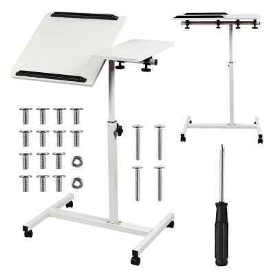 3. MACLEAN Mobiler Schreibtisch-/Laptopständer, Weiß, Höhenverstellbar 59–89 cm, max. 30 kg, MC-121 W