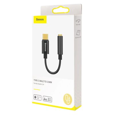 15. Baseus L54-Adapter für USB-C-Kopfhörer/Miniklinke 3,5 mm DAC 24 Bit 48 KHz – Schwarz