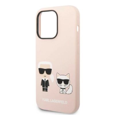 6. Karl Lagerfeld KLHMP14LSSKCI iPhone 14 Pro 6.1" Hardcase hellrosa / hellrosa Silikon Karl & Choupette Magsafe