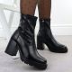 6. Schwarze Damen-Stiefeletten mit Blockabsatz Potocki 12419