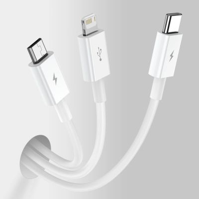 11. Baseus Superior 3in1 USB-Kabel - Lightning / USB Type C / Micro-USB 3,5 A 1,5 m Weiß (CAMLTYS-02)
