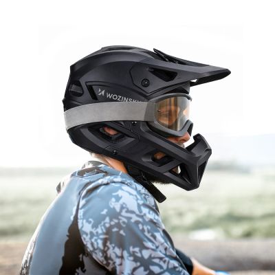 15. Wozinsky Integralhelm mit abnehmbarem Visier, Größe 57–59 cm – Schwarz
