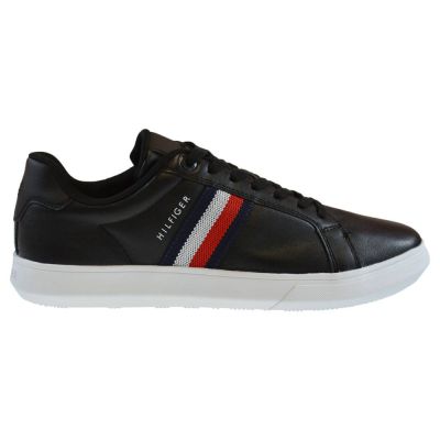 Tommy Hilfiger Essential Herrenschuhe aus Leder mit Cupsohle, Schwarz - FM0FM03424-BDS