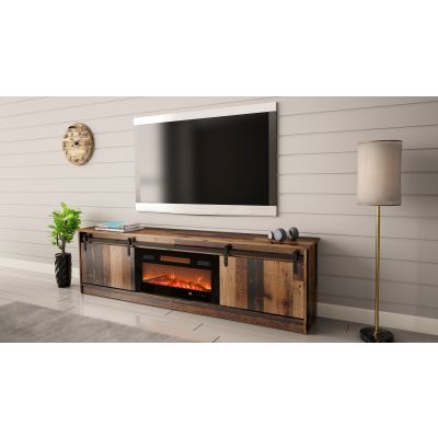 7. GRANERO TV-Schrank + Kamin 200x56,7x35 Altholz