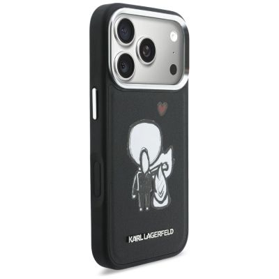 4. Karl Lagerfeld Karl & Choupette MagSafe Hülle mit Back Logo für iPhone 17 Pro Max – Schwarz