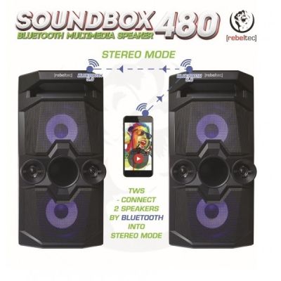 4. REBELTEC BLUETOOTH-, FM- UND KARAOKE-LAUTSPRECHER, STEUERBAR ÜBER SMARTPHONE (BLUETOOTH SOUNDBOX 480)