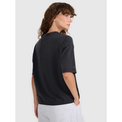 4. Übergroßes bedrucktes Damen-T-Shirt 4F 4FRSS25TTSHF2747-20S