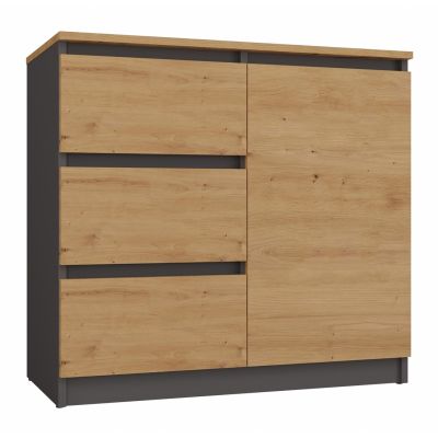 Kommode mit 1 Tür und 3 Schubladen, Tischkunst-Set von ANT/ART