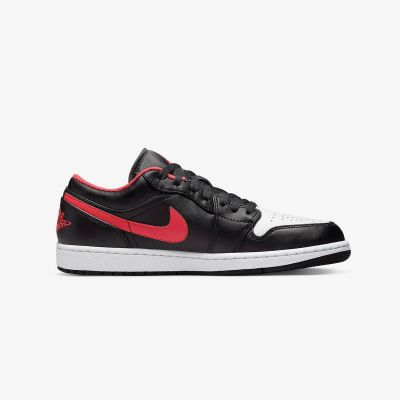 Air Jordan 1 LOW Sportschuhe in Schwarz/Feuerrot/Weiß - 553558-063