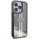 4. Guess Liquid Glitter Gold Stripes Hülle für iPhone 15 Pro – Schwarz