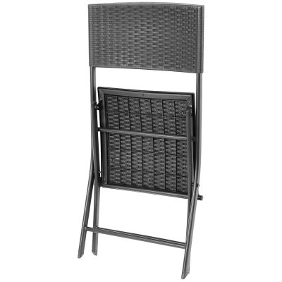 14. Balkonmöbel-Set, bestehend aus einem Tisch (58 x 58 x 70 cm) und 2 schwarzen Stühlen