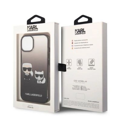 8. Karl Lagerfeld KLHCP14MTGKCK iPhone 14 Plus 6,7" Hardcase schwarz / schwarz Gradient Ikonik Karl & Choupette
